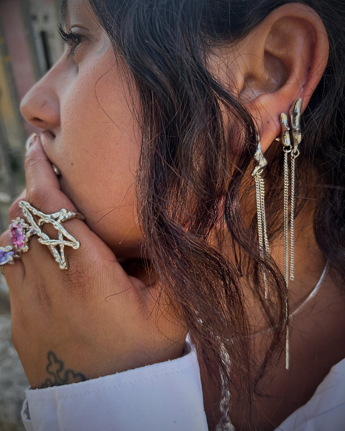 Set of 3 spiky errings Main image