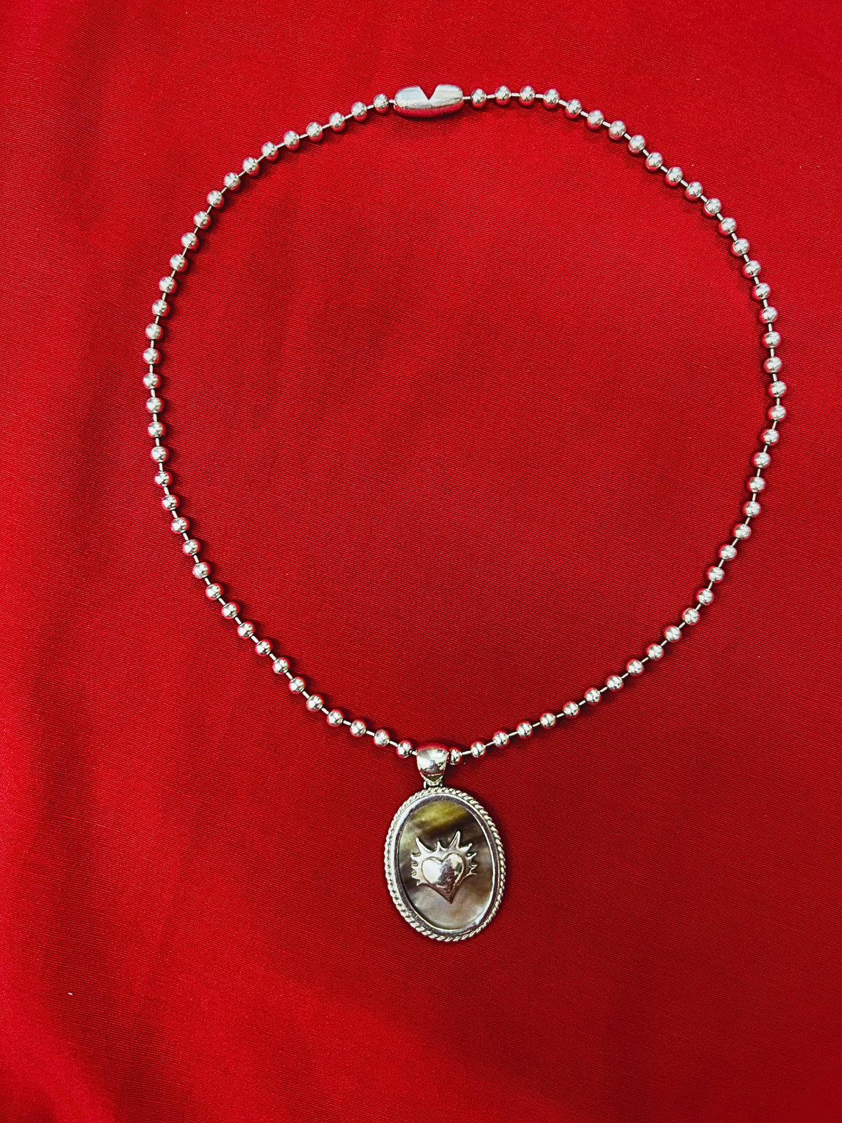Mother-of-Pearl Pendant Funky Heart