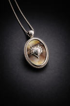 Mother-of-Pearl Pendant Funky Heart