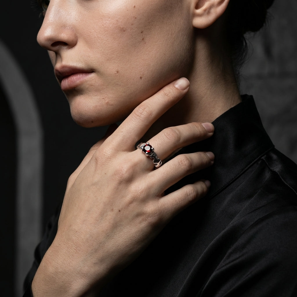 Agata Ring (ruby stone)