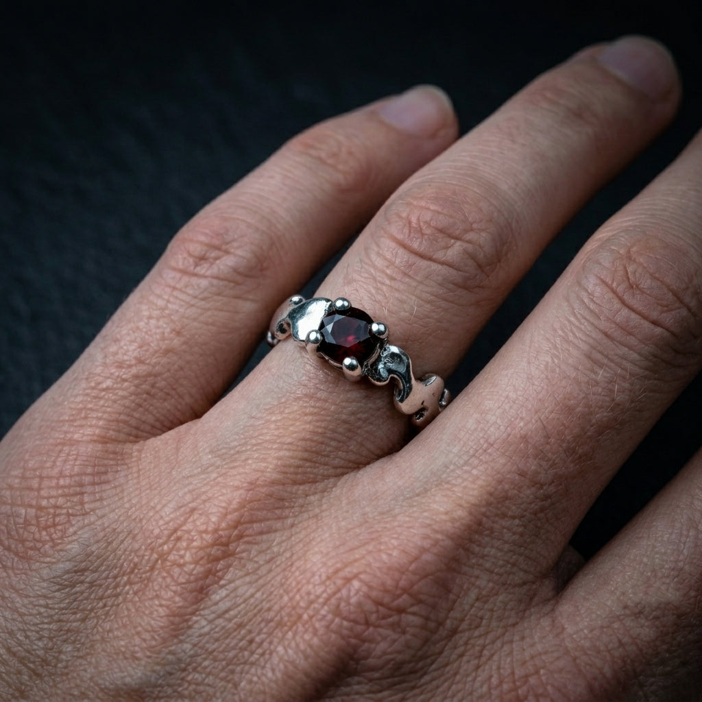 Agata Ring (ruby stone)