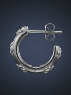 Chrome cross hoop earrings
