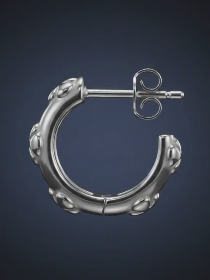 Chrome cross hoop earrings